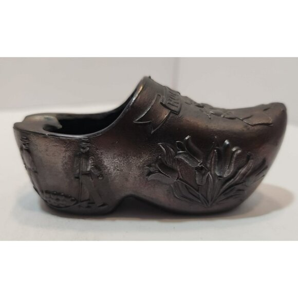 Vintage Metal 1970's Holland Dutch Clog Ashtray 4.5" Long 1.75" Tall - Picture 1 of 11